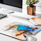 Hummingbird auf einem Zweig Wasserfarbe - 01 Mousepad