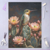 Hummingbird auf einer blühenden Kaktus Seidenpapier (Basteln)