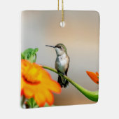 Hummingbird auf einer blühenden Pflanze Keramikornament (Rechts)