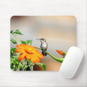 Hummingbird auf einer blühenden Pflanze Mousepad (Mit Mouse)