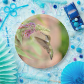 Hummingbird auf einer blühenden Pflanze Pappteller (Party)