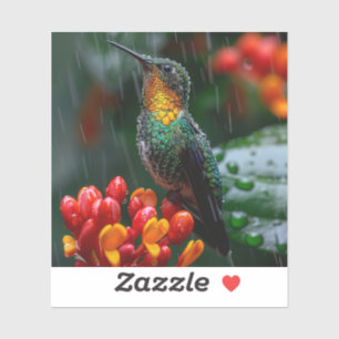 Hummingbird auf heller Blume Aufkleber