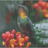 Hummingbird auf heller Blume Aufkleber (Vorderseite)