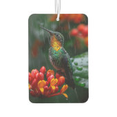 Hummingbird auf heller Blume Autolufterfrischer (Rückseite)