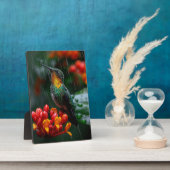Hummingbird auf heller Blume Fotoplatte (Seite)