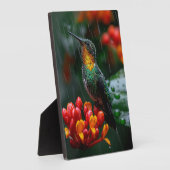 Hummingbird auf heller Blume Fotoplatte (Seite)