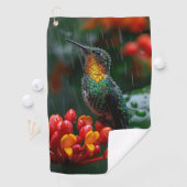 Hummingbird auf heller Blume Golfhandtuch (Insitu)