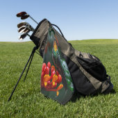 Hummingbird auf heller Blume Golfhandtuch (Gras)