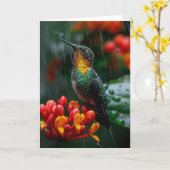 Hummingbird auf heller Blume Karte (Gelbe Blume)