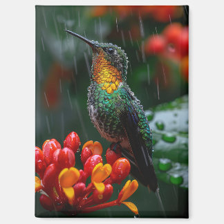 Hummingbird auf heller Blume Magnet