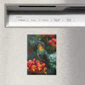 Hummingbird auf heller Blume Magnet (In Situ (Geschirrspüler))