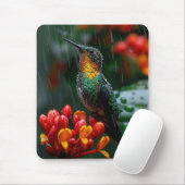 Hummingbird auf heller Blume Mousepad (Mit Mouse)