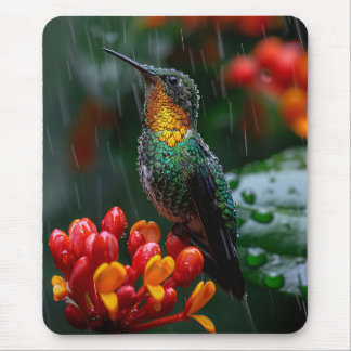 Hummingbird auf heller Blume Mousepad
