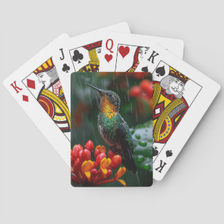 Hummingbird auf heller Blume Spielkarten