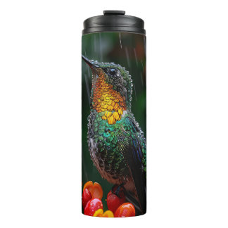 Hummingbird auf heller Blume Thermosbecher