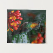 Hummingbird auf heller Blume Wandteppich (Vorderseite (Horizontal))