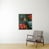 Hummingbird auf heller Blume Wandteppich (Beispiel)