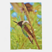 Hummingbird auf immergrün küchentuch (Vertikal)