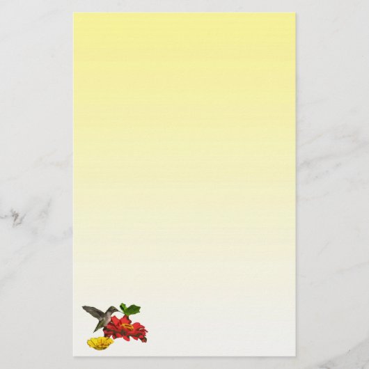 Hummingbird auf Zinnia Briefpapier (Vorderseite)