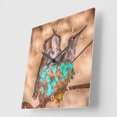 HUMMINGBIRD BABIES BUSTING LOOSE QUADRATISCHE WANDUHR (Winkel)