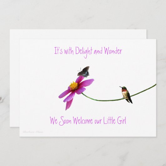 Hummingbird Baby Dusche Einladung (Vorne/Hinten)