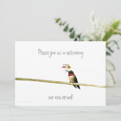 Hummingbird Baby Shower Einladung: geschlechtsneut Einladung (Stehend Vorderseite)