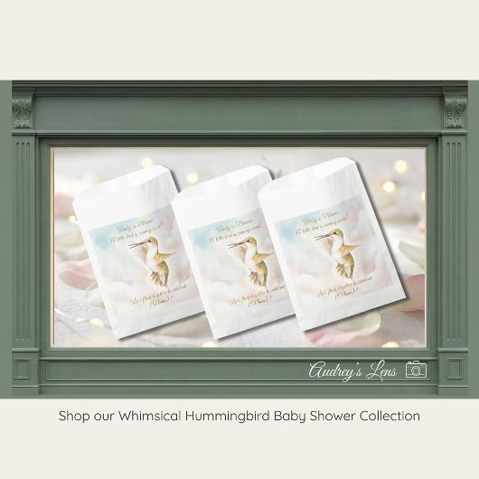 Hummingbird Baby Shower Favor Bag | Pastel Sky Geschenktütchen
