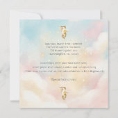 Hummingbird Baby Shower Invitation | Pastel Sky Einladung (Rückseite)
