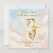 Hummingbird Baby Shower Invitation | Pastel Sky Einladung (Vorderseite)