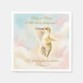 Hummingbird Baby Shower Napkins | Pastel Sky Sky Serviette (Vorderseite)