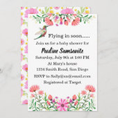 Hummingbird Babydusche Einladung (Vorne/Hinten)