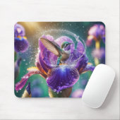 Hummingbird baden in einer Iris Mousepad (Mit Mouse)