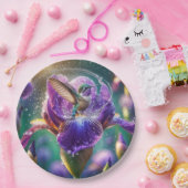 Hummingbird baden in einer Iris Pappteller (Party)