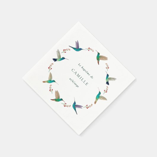 Hummingbird Baptism Serviette (Ecke)