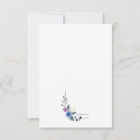 Hummingbird Bereavement Danke Karte (Rückseite)