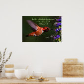 Hummingbird Bible verse Philippians 1:11 Poster (Küche)