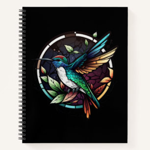 Hummingbird Bird Animal Portrait Gestaltete Glasku Notizblock
