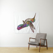 Hummingbird Bird Animal Portrait Gestaltete Glasku Wandteppich (Beispiel (Horizontal))