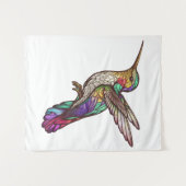 Hummingbird Bird Animal Portrait Gestaltete Glasku Wandteppich (Vorderseite (Horizontal))