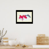 Hummingbird Bird Animal Wildlife Floral Poster (Küche)