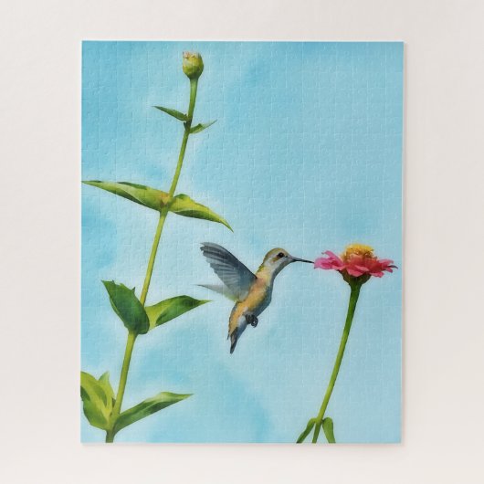 Hummingbird Bird Art Pretty Puzzle (Vertikal)