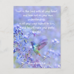 Hummingbird Bird Blue Garden Blume BibleScripting Postkarte