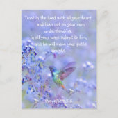 Hummingbird Bird Blue Garden Blume BibleScripting Postkarte (Vorderseite)
