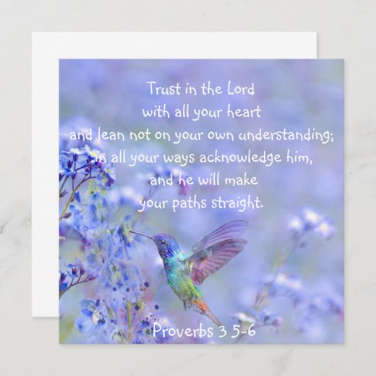 Hummingbird Bird Blue Garden Floral BibleScripte (Vorne/Hinten)