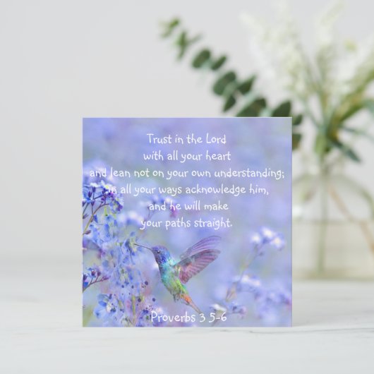 Hummingbird Bird Blue Garden Floral BibleScripte (Stehend Vorderseite)