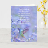Hummingbird Bird Blue Garden Floral BibleScripte Karte (Gelbe Blume)