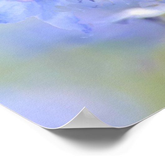 Hummingbird Bird Blue Garden Floral BibleScripte Poster (Ecke)