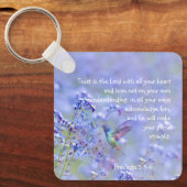 Hummingbird Bird Blue Garden Floral BibleScripte Schlüsselanhänger (Vorderseite)