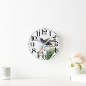 Hummingbird Bird Blume Big-Number-Wall-Uhr Runde Wanduhr (Zuhause)