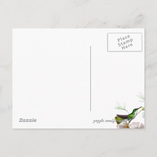 Hummingbird Bird Blume Floral Save the Date Ankündigungspostkarte (Rückseite)
